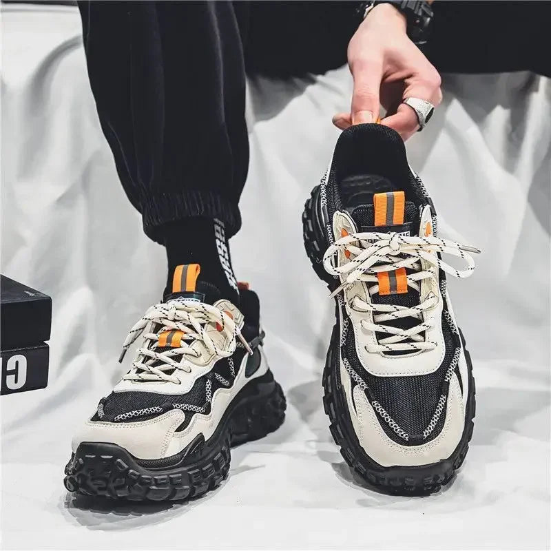 Men's Sneakers Trendy Platform Shoes Comfortable Lace-up Running Shoes Outdoor Non-slip Men's Shoes Tenis Masculino 2024