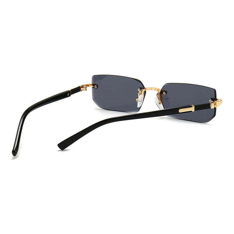 Rimless Sunglasses Rectangle Fashion Popular Women Men Shades Small Square Sun Glasses For Female Male Summer Traveling Oculos
