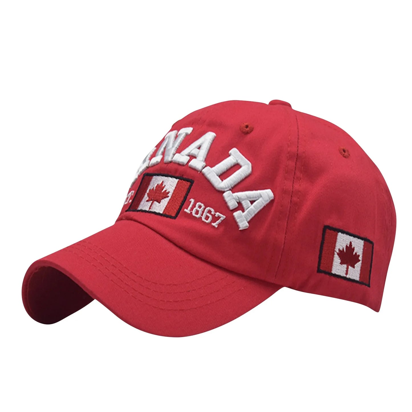 Canada Caps Men Women Summer Fashion Dad Hat Flag Letter Embroidery Black White Baseball Cap Women Gorras Hombre Souvenirs