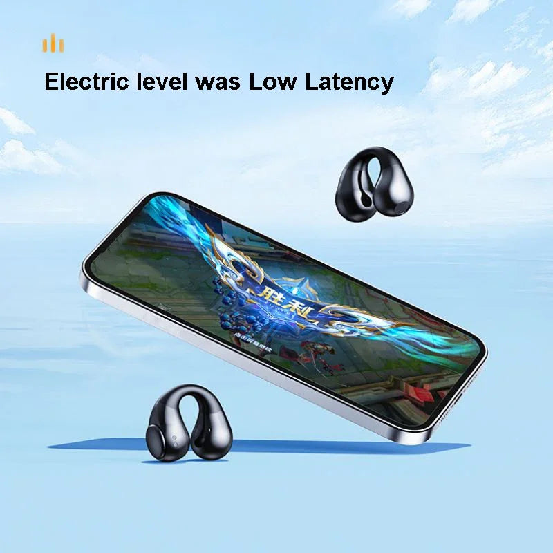 سماعات أذن TWS Bluetooth 5.3 بمشبك سماعة رأس لاسلكية مع ميكروفون سماعات أذن رياضية ستيريو عالية الدقة لهاتف iPhone وXiaomi