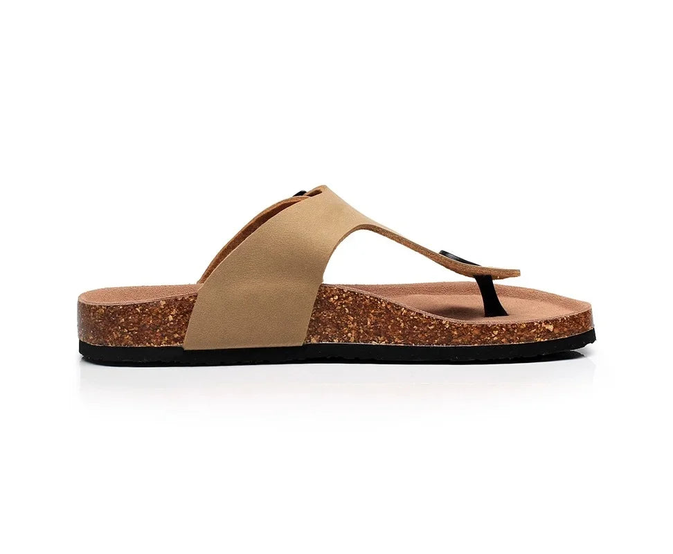 2023 New Summer Men's Cork Slippers Suede Leather Mule Clogs Women Casual Outdoor Flip Flops Corks Beach Sandals luxury sandals