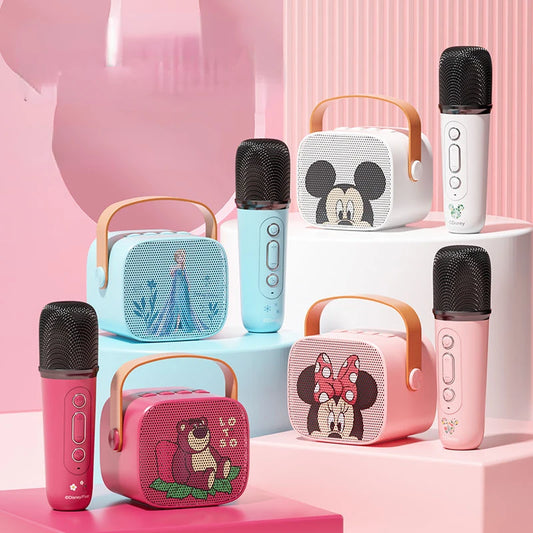 Cartoon cute Disney Mickey Minnie microphone home wireless Bluetooth microphone audio all-in-one national singing karaoke set