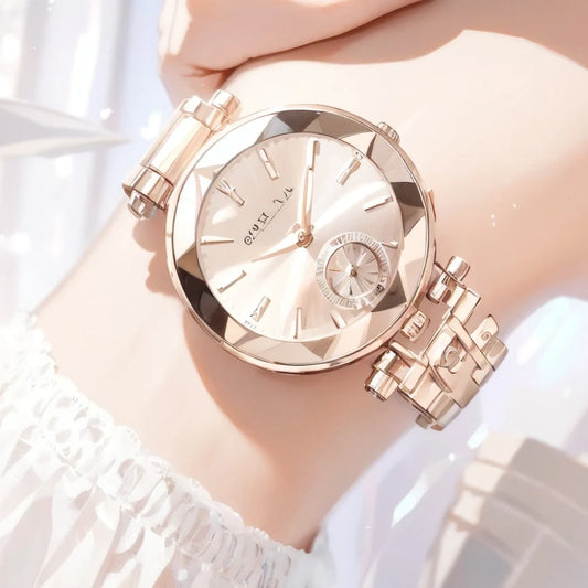 Luxury Rose Gold Ladies Dress Wrist Watches Women Watches Top Brand Quartz Wristwatches Female Clock relogio feminino