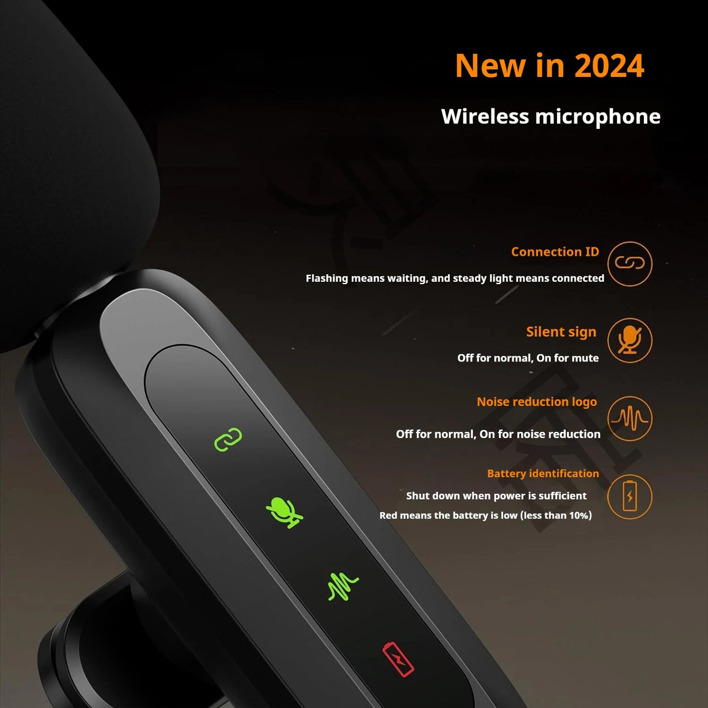 Wireless Lavalier Microphone 100FT Transmission, 360 Omnidirectional HD High Sensitivity Mic for Interview, Vlog,YouTube, TikTok