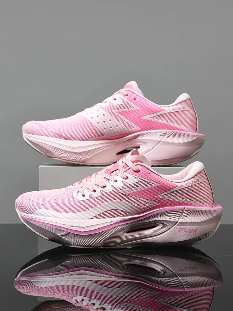 Marathon running shoes, full length carbon plate racing mesh breathable running shoes, shock absorption sports training shoes
