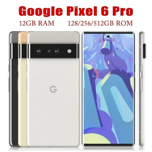 Google Pixel 6 Pro Cell Phone 128GB/256 ROM 12GB RAM Mobile 6.71" Smartphone Triple 50MP&48MP&12MP NFC +Case/Screen Protector