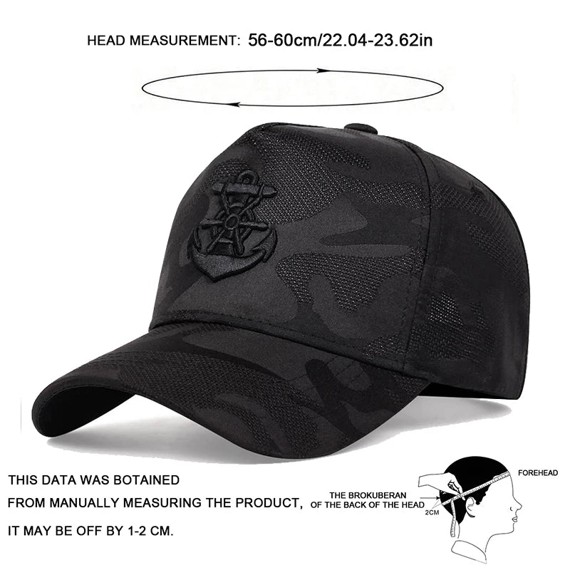 Unisex Anchor Embroidery Baseball Net Caps Spring Summer Outdoor Adjustable Casual Hats Sunscreen Hat