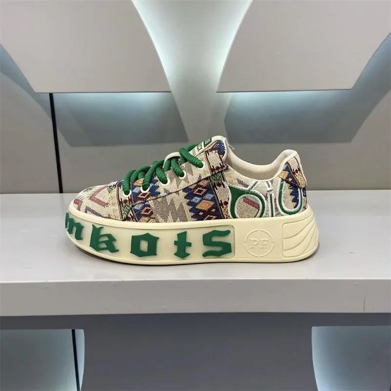 Sneakers Casual Men Designer White Shoes Fashion Microfiber Leather Fabric Breathable Height Increased Flat Platform Board Shoes
