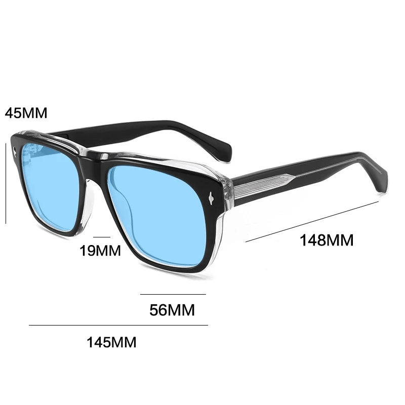 Vintage Polarized Acetate Sunglasses Men Handmade Quality Retro Designer UV400 Sunglasses Women Luxury Brand Big Face Eyewear