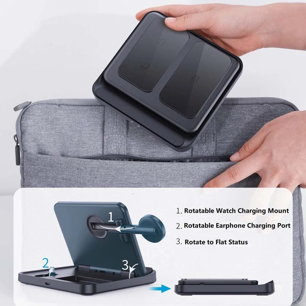 for Google Pixel Fold Foldable Wireless Charger Bracket for Samsung Z Fold Flip 6543 S series Watch Holder Buds Earphone Charger