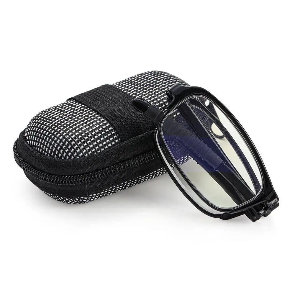 Portable Folding Reading Glasses with Case Women Men Lightweight TR90 Frame Presbyopic Eyeglasses Foldable Hyperopia Eyewear