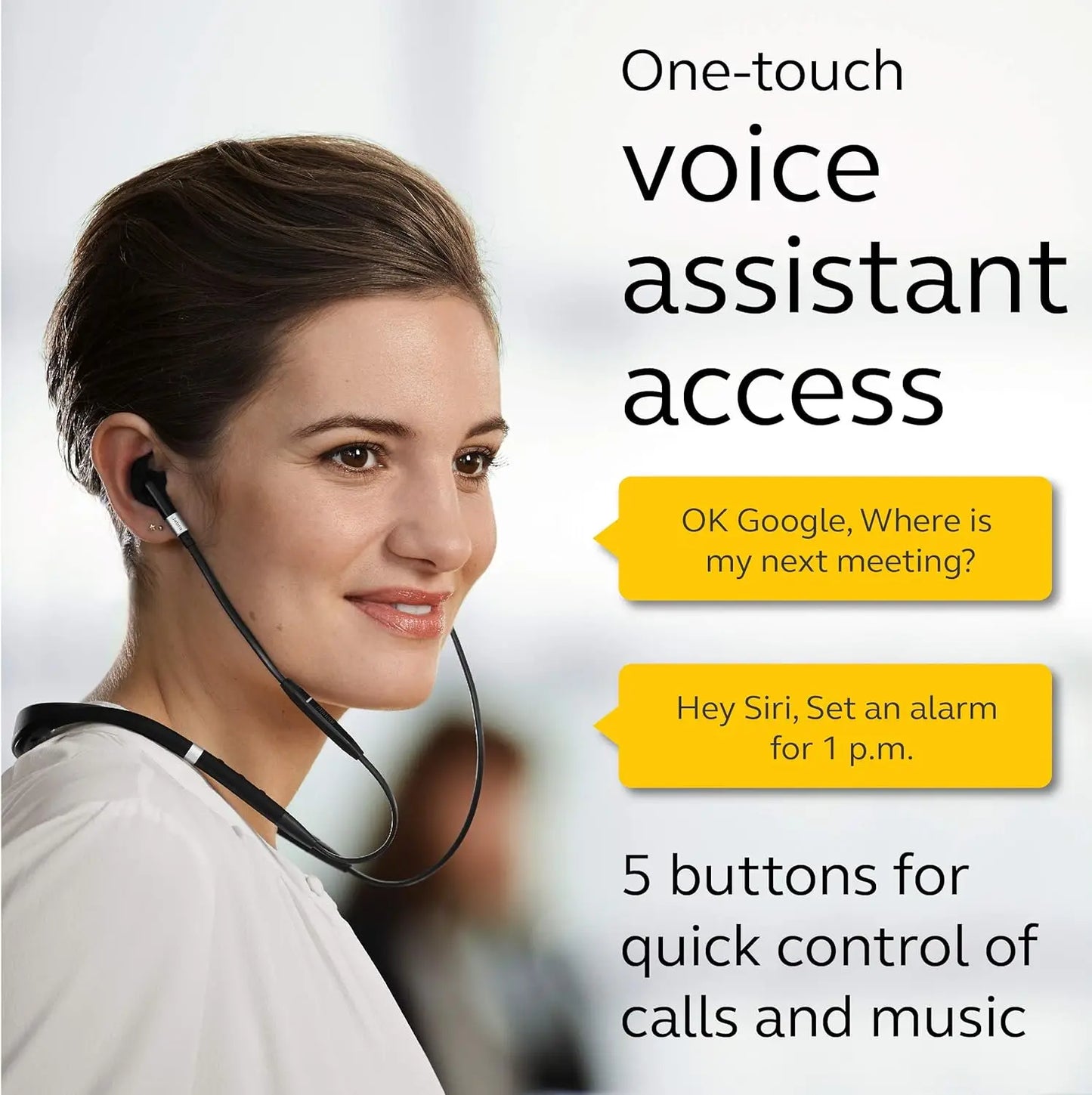 Latest 2024 model MS Teams Bluetooth Wireless In-Ear Earphones with Mic - Noise-Canceling