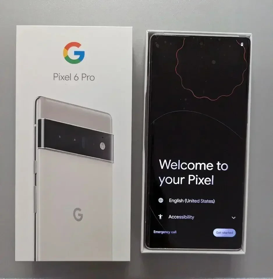 Google Pixel 6 Pro Cell Phone 128GB/256 ROM 12GB RAM Mobile 6.71" Smartphone Triple 50MP&48MP&12MP NFC +Case/Screen Protector