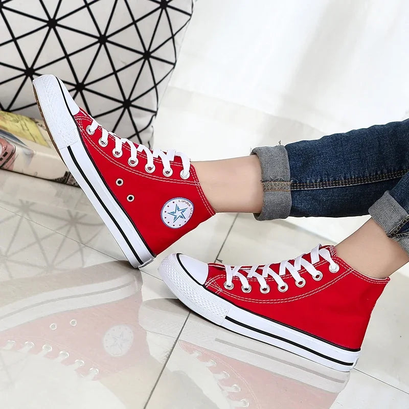 Breathable Lace-up Athletic High Top Canvas Vulcanized Shoes Zapatos De Hombre 2023 Men Shoes Summer Leisure Sneaker Fashion
