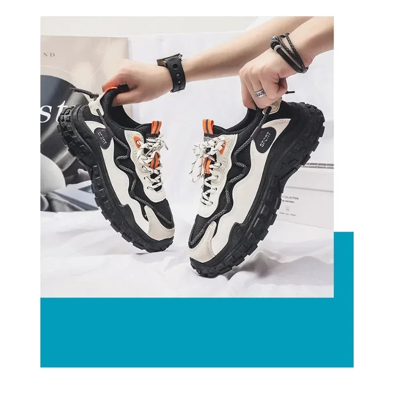 Men's Sneakers Trendy Platform Shoes Comfortable Lace-up Running Shoes Outdoor Non-slip Men's Shoes Tenis Masculino 2024