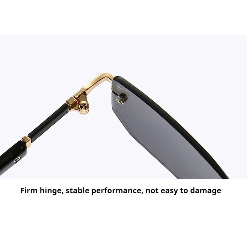 Rimless Sunglasses Rectangle Fashion Popular Women Men Shades Small Square Sun Glasses For Female Male Summer Traveling Oculos