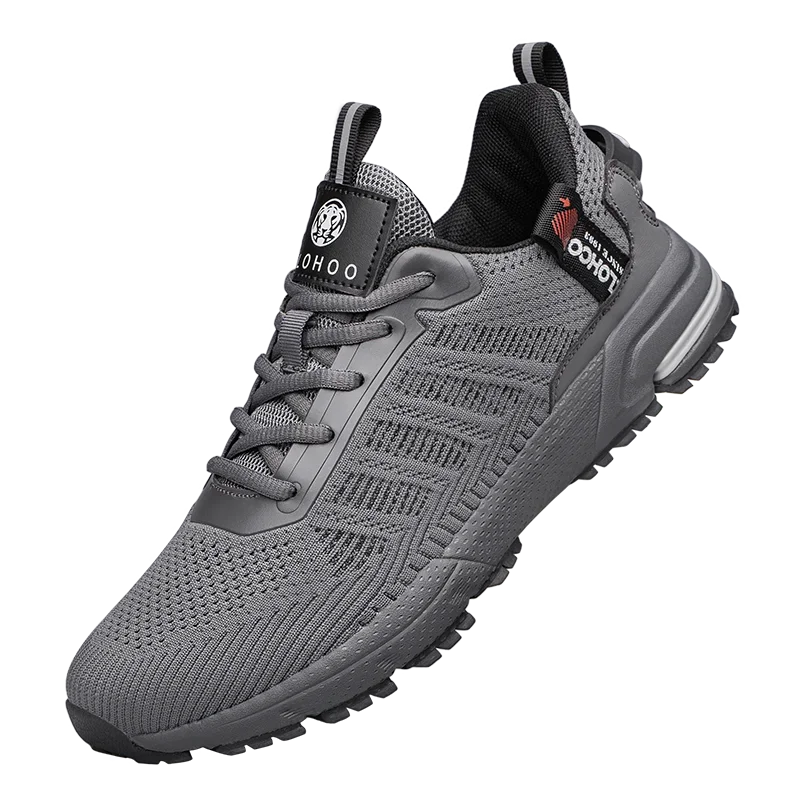 CLOHOO Men's Trendy Knitted Breathable Lightweight Comfy Sneakers For Running Jogging Wear-resistant Non-Slip Casual Sport Shoes