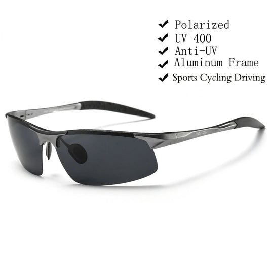 Driving Polarized Sunglasses Men Aluminum Magnesium Frame Sport Sun Glasses Driver Retro Goggles Sunglass UV400 Anti-Glare