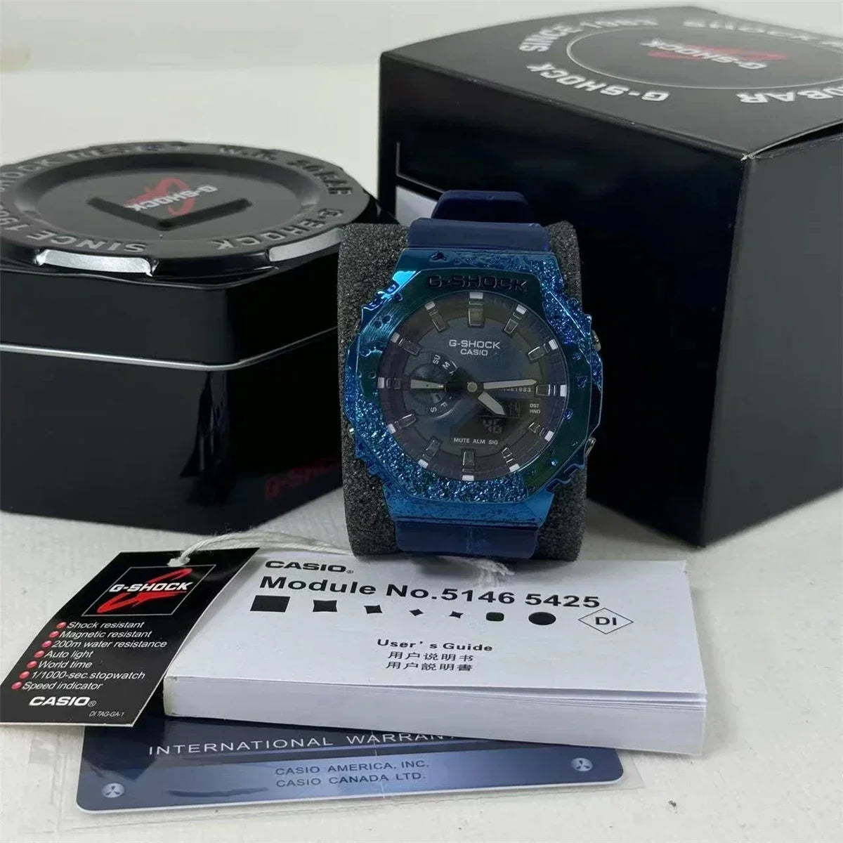 New Men's Watch GM-2100 Waterproof and Shockproof Date Sports Alarm Clock Multi functional LED Dual Screen Watch