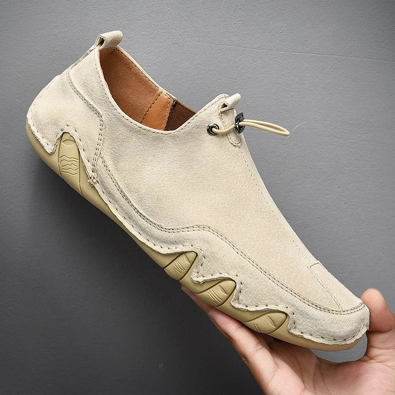 Mens Shoes Casual Luxury Brand Summer Men Loafers Genuine Leather Moccasins Light Breathable Slip on Driving Flats Boat Shoes