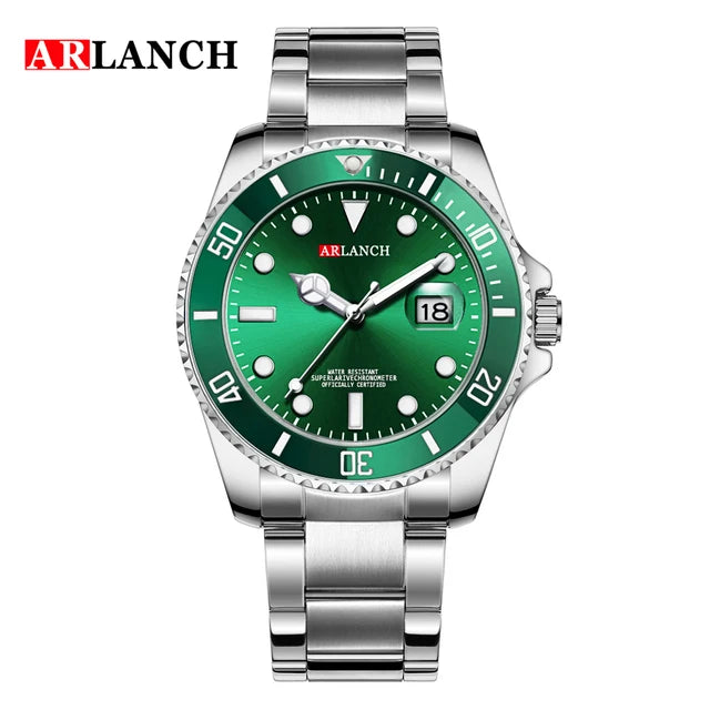 ARLANCH Top Brand Luxury Mens Watches Stainless Steel Business Waterproof Date Quartz Watch Men Fashion Luminous Sport Clock