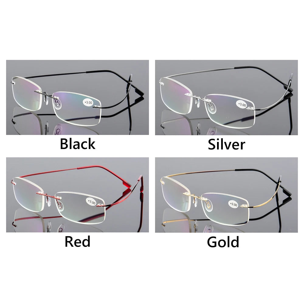 Ultralight Rimless Reading Glasses Unisex Flexible Magnetic Eyewear for Men Women Vision Care Presbyopic Eyeglasses +1.0~+4.0