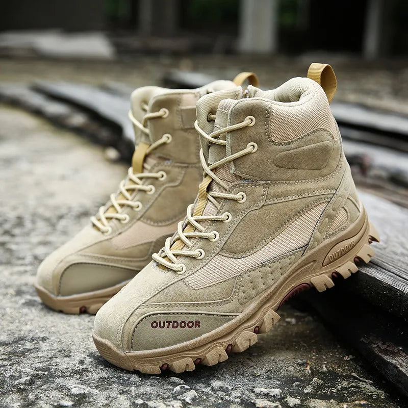 Tactical Desert Combat Boots Men Genuine Leather Hunting Trekking Hiking Shoes Camping Mountaineering Winter Work Shoes Zapatos