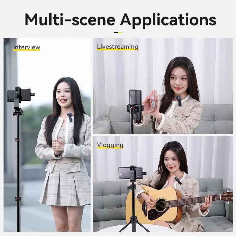 Ulanzi WM-10 Wireles Lavalier Microphone 1 to 1 Mic USB C for Android iPhone with Windproof Sponge For Live Streaming Recording