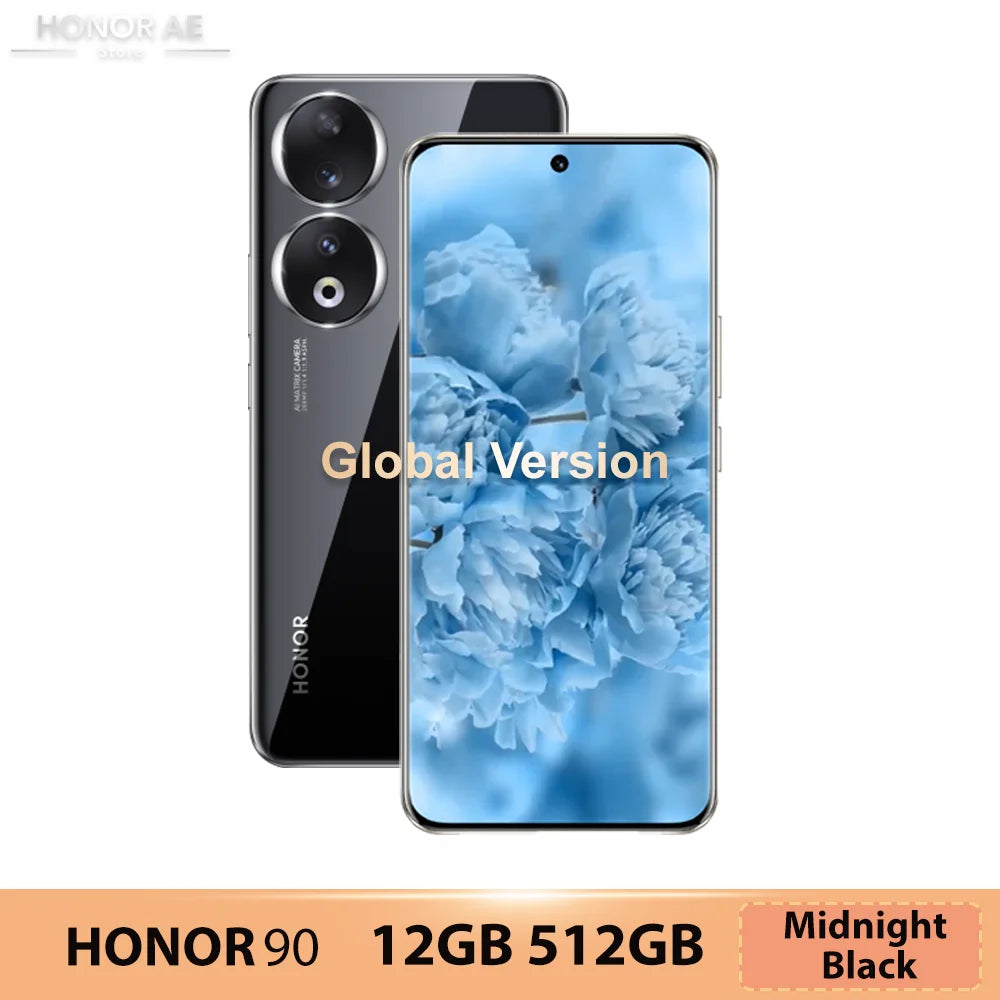 Global Version HONOR 90 5G 200MP Ultra-Clear Camera Snapdragon 7 Gen 1 5000mAh Battery Life 66W Supercharger 120Hz