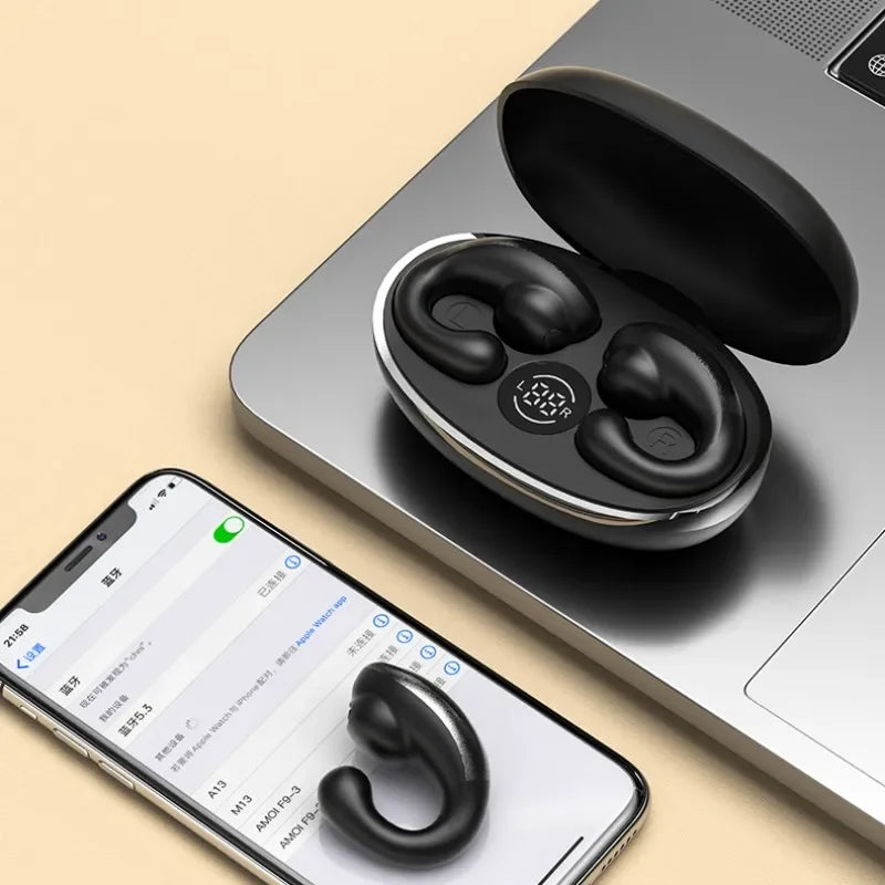 سماعات أذن M7 Clip On اللاسلكية بتقنية البلوتوث V5.3 سماعات أذن مفتوحة مقاومة للماء IPX7 سماعات أذن رياضية للجري والعمل بخطافات سماعات أذن