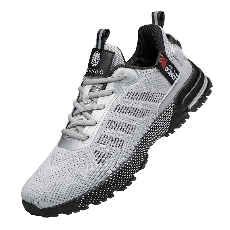 CLOHOO Men's Trendy Knitted Breathable Lightweight Comfy Sneakers For Running Jogging Wear-resistant Non-Slip Casual Sport Shoes