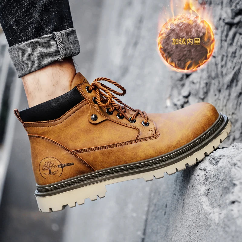 Brand Men Super Warm Snow Boots Winter Men's Ankle Boots Waterproof Short Outdoor Sneakers Autumn Men's Motorcycle