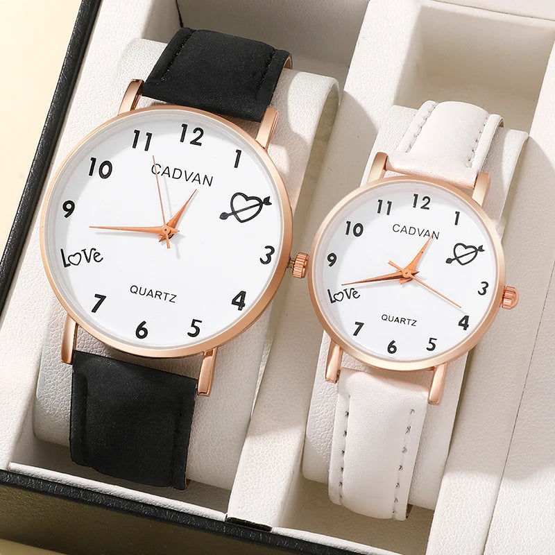 Top Luxury Brand Couple Watch For Women Men Clock Male Calendar Love Dial Quartz Wrist Watches Leather Ladies Man Watch