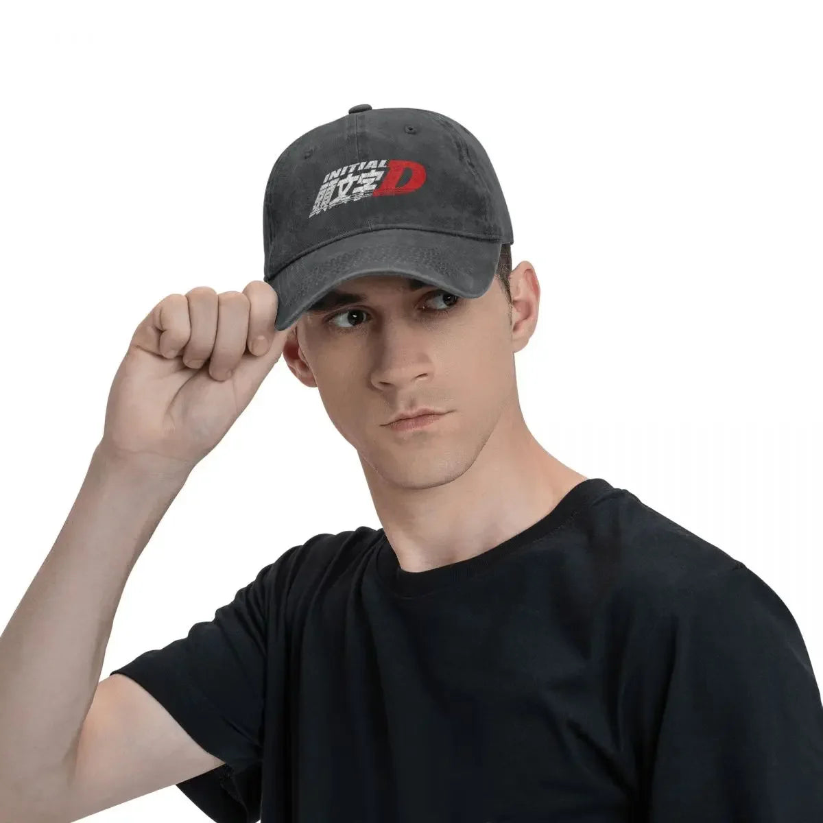 Anime Initial D Logo Spring Summer Cap Dad Baseball Cap Hip Hop Race Racing Hat Denim Outdoor Travel Casquette