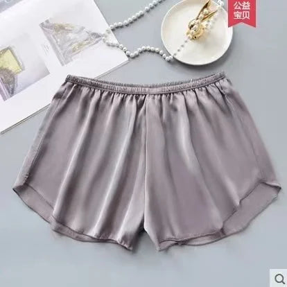 Fashion Ice Silk Safety Pants Women Summer Sexy Cool Comfort Sleep Bottoms Simple Home Shorts Ladies Pajama Shorts Underwear