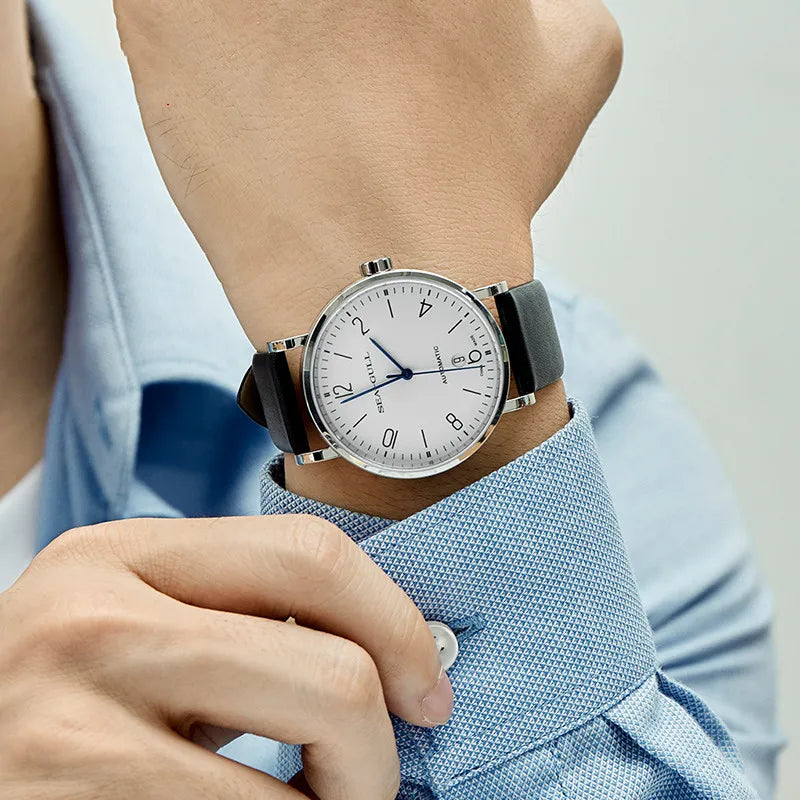 2023 Seagull Men's Automatic Mechanical Watch Official Authentic Bauhaus Business Casual Mechanical Wristwatch 819.17.6091
