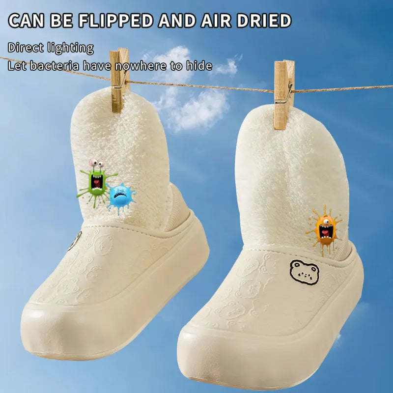Waterproof cotton slippers for women in winter, new indoor and household anti-skid warm bag with cotton shoes for men
