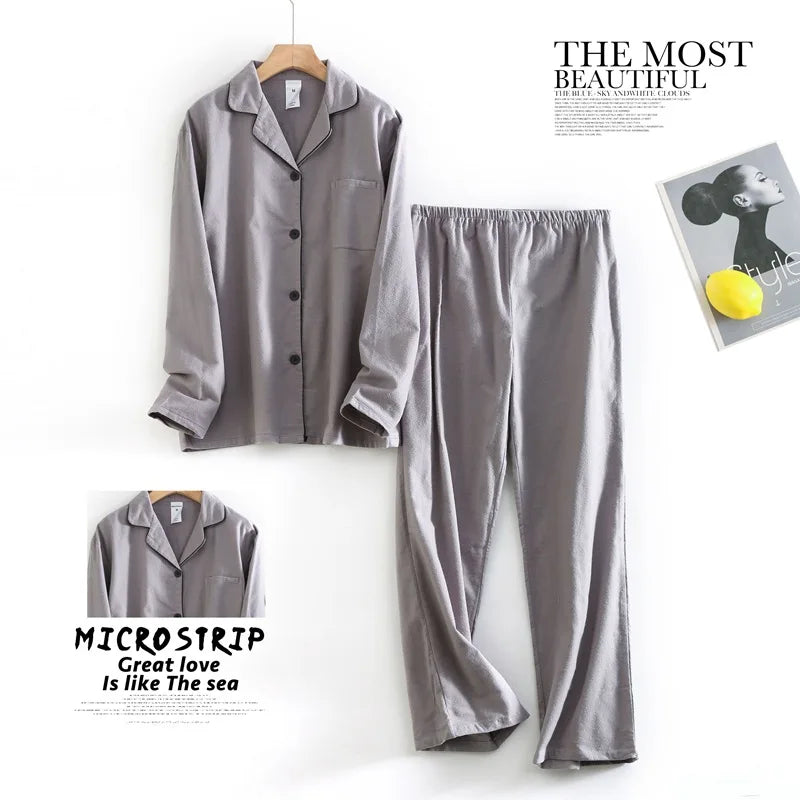 Women's Autumn and Winter Cartoon Printed Fashion Pattern Cotton Warm Brushed Homewear Pajamas Suit for Women Sleepwear