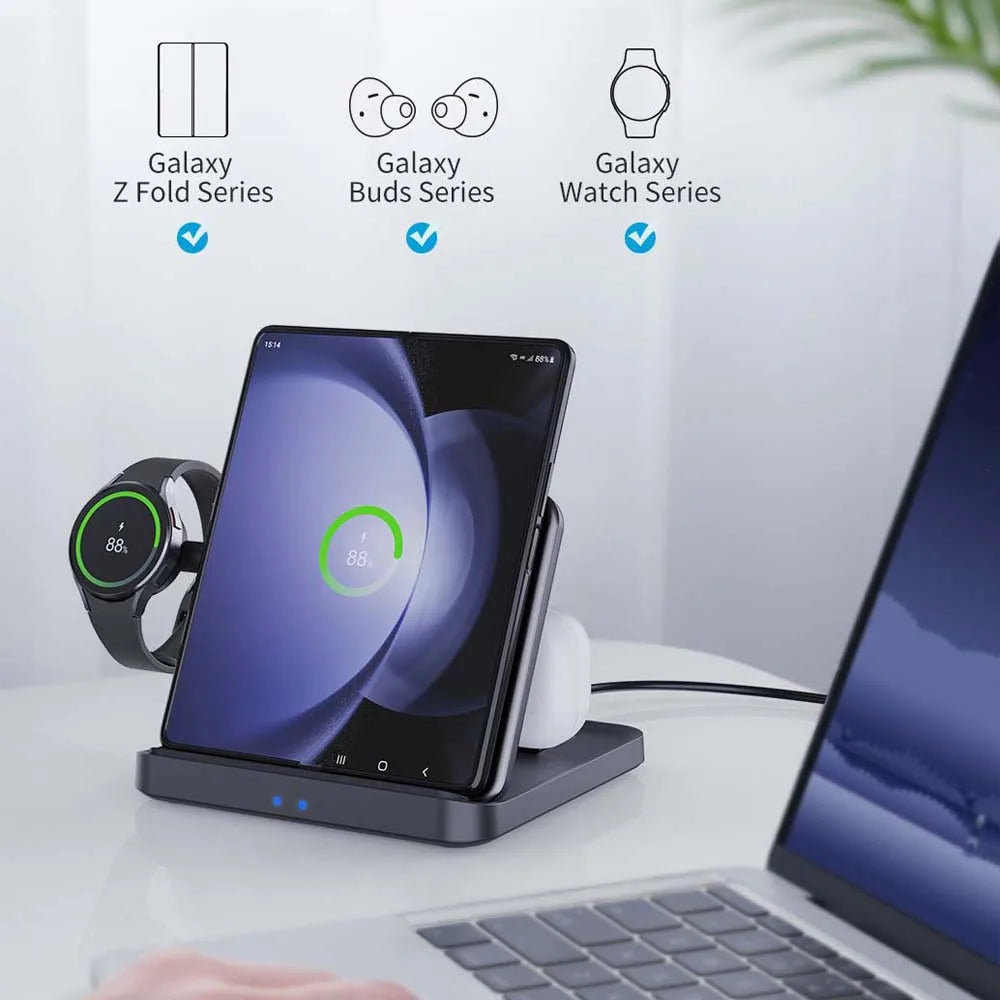 for Google Pixel Fold Foldable Wireless Charger Bracket for Samsung Z Fold Flip 6543 S series Watch Holder Buds Earphone Charger