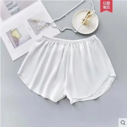 Fashion Ice Silk Safety Pants Women Summer Sexy Cool Comfort Sleep Bottoms Simple Home Shorts Ladies Pajama Shorts Underwear