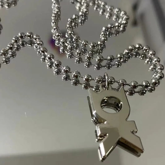 Hip Hop OK Letter Small Pendant Necklace Men's and Women's Fashion Collarbone Chain Hoodie Accessories