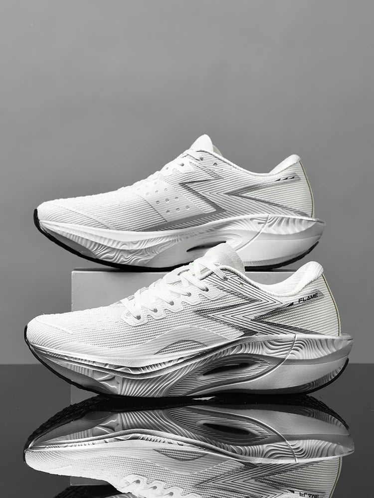 Marathon running shoes, full length carbon plate racing mesh breathable running shoes, shock absorption sports training shoes