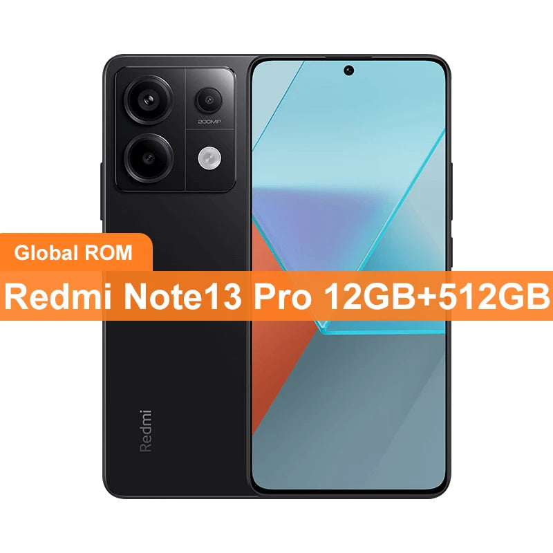 Global ROM Xiaomi Redmi Note 13 Pro 128GB/256GB/512GB Snapdragon 7s Gen 2 200MP+16MP Camera 6.67 ” Screen  67W 5100mAh Battery
