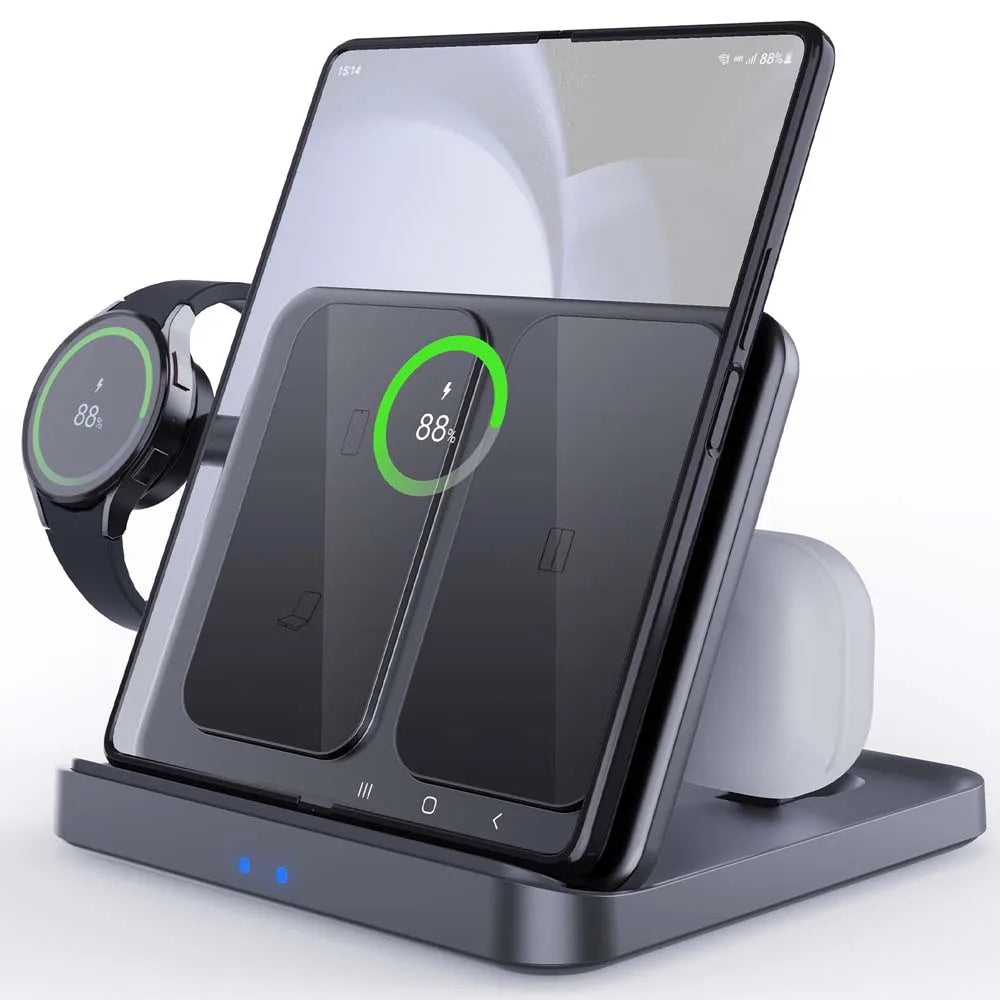 for Google Pixel Fold Foldable Wireless Charger Bracket for Samsung Z Fold Flip 6543 S series Watch Holder Buds Earphone Charger