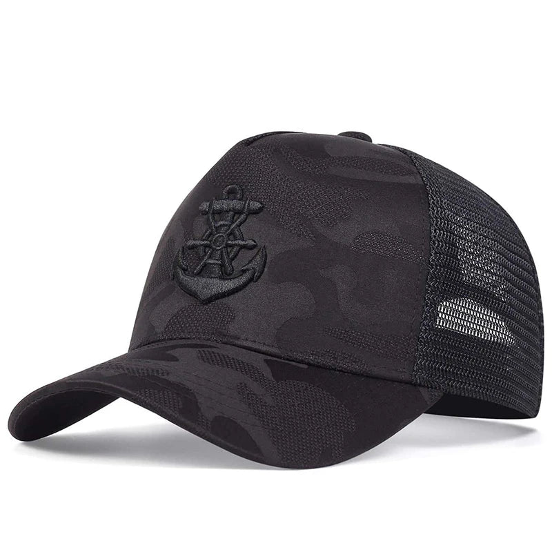 Unisex Anchor Embroidery Baseball Net Caps Spring Summer Outdoor Adjustable Casual Hats Sunscreen Hat