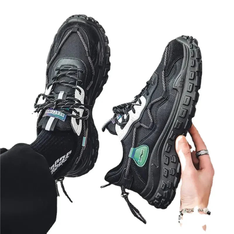 Men's Sneakers Trendy Platform Shoes Comfortable Lace-up Running Shoes Outdoor Non-slip Men's Shoes Tenis Masculino 2024