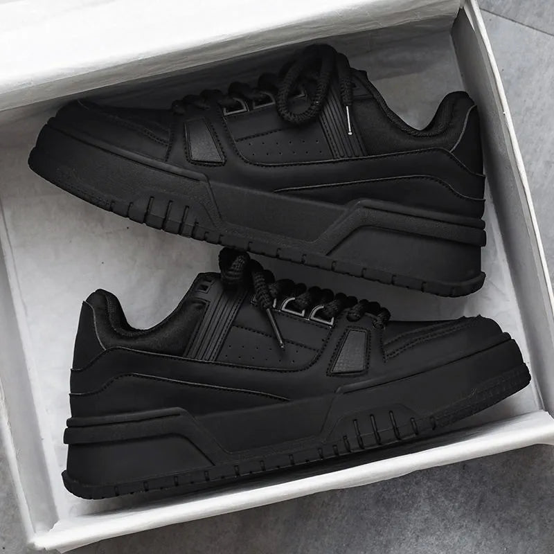 High Quality Men's Sneakers Solid color Fashion Casual Shoes Comfortable Lace Up Platform Shoes Outdoor Walking Vulcanize Shoes