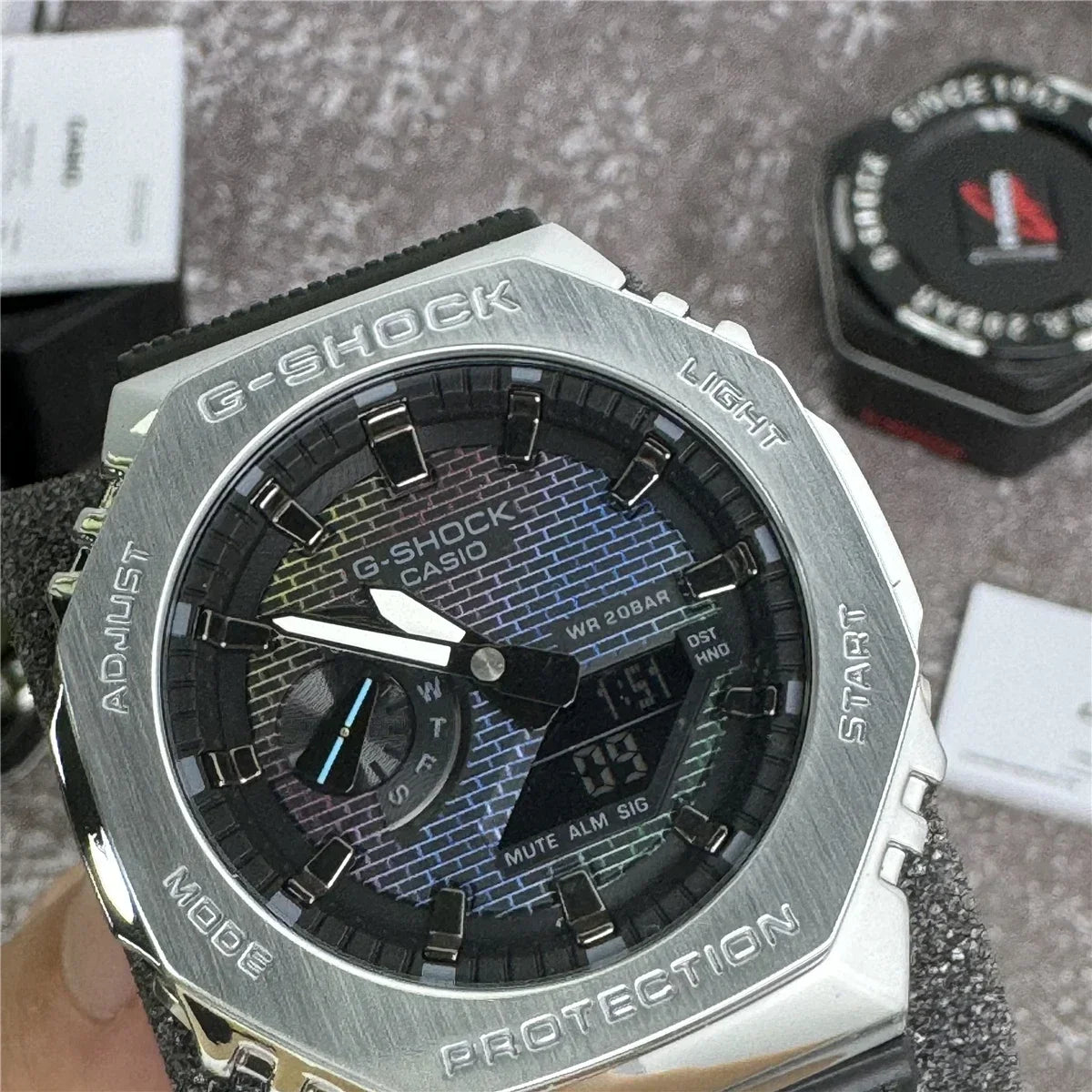 New Men's Watch GM-2100 Waterproof and Shockproof Date Sports Alarm Clock Multi functional LED Dual Screen Watch
